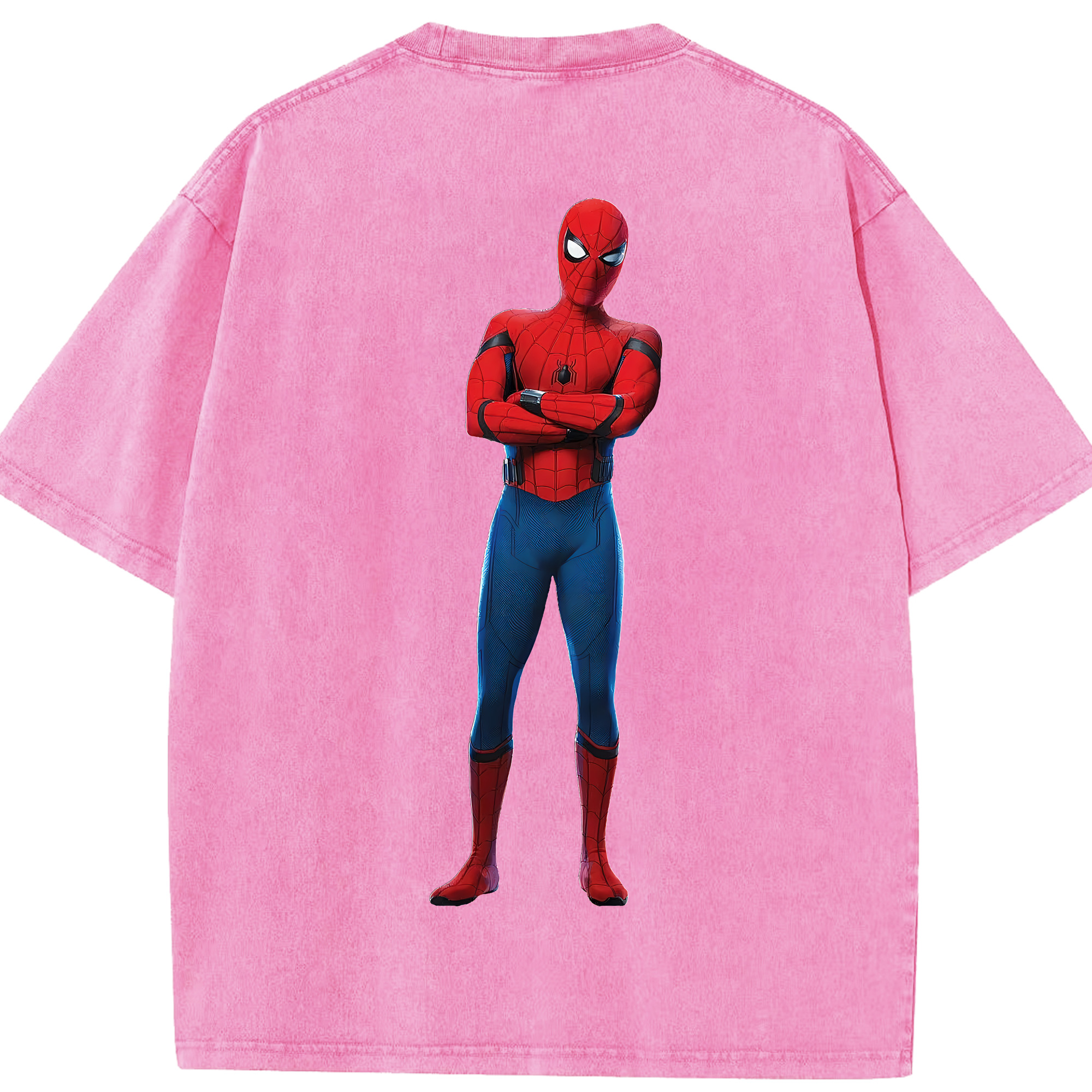 （画像用） Spider Man スパイダーマン 綿100% ヴィンテージ風 半袖Tシャツ（背面プリント）